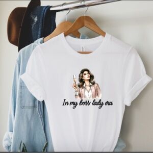 White Graphic Tee - Boss Lady